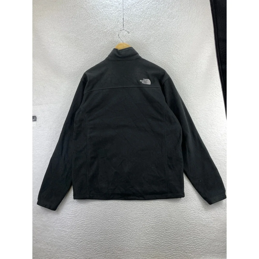 The North Face Full Zip Fleece Jacket Mens L Black Outerwear Activewear Casual
